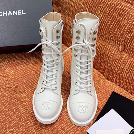 Chanel Calfskin Boots White CS14087