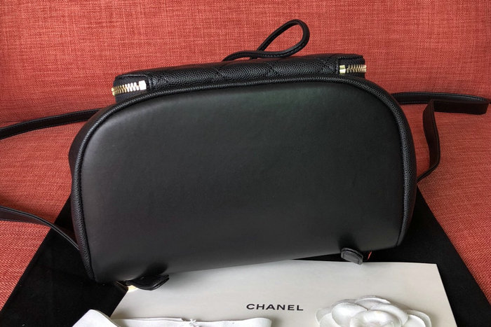 Chanel Grained Calfskin Backpack Black A93748