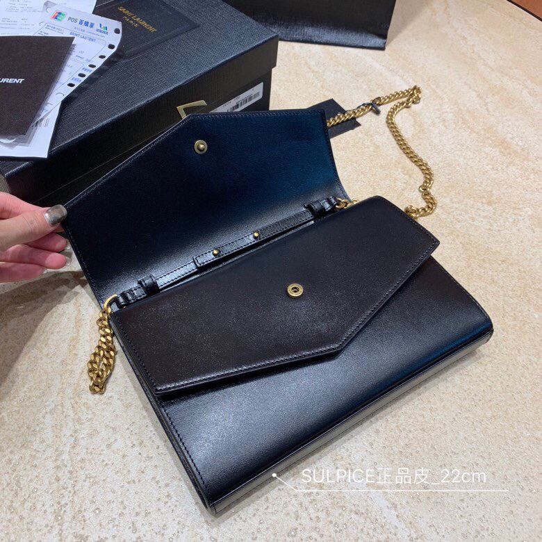 Saint Laurent Sulpice Chain Wallet Black 554763