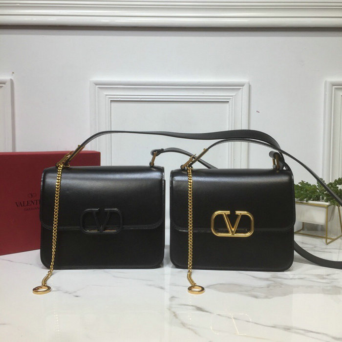 Valentino Small VSling Smooth Calfskin Shoulder Bag Black VB0007