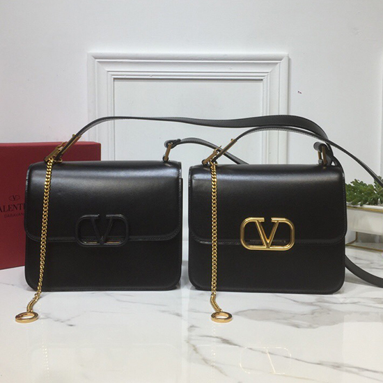 Valentino Small VSling Smooth Calfskin Shoulder Bag Black VB0007