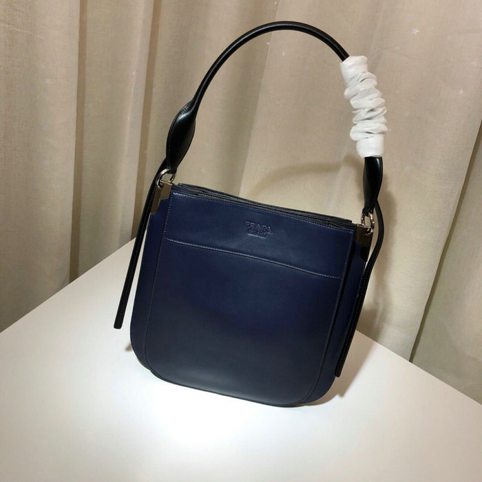 Prada Margit Leather Shoulder Bag Blue 1BC076