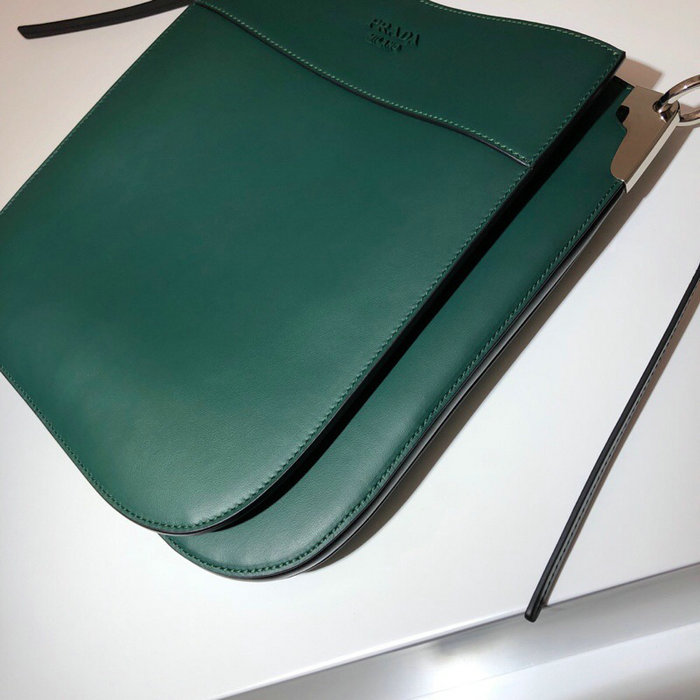 Prada Margit Leather Shoulder Bag Green 1BC076