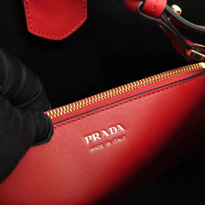 Prada Saffiano Leather Matinee Handbag Red 1BA249