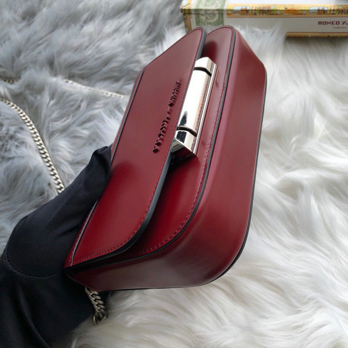 Prada Sybille Leather Bag Burgundy 1BD170