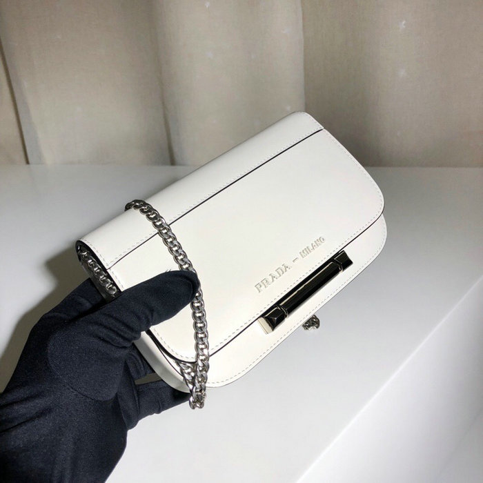 Prada Sybille Leather Bag White 1BD170