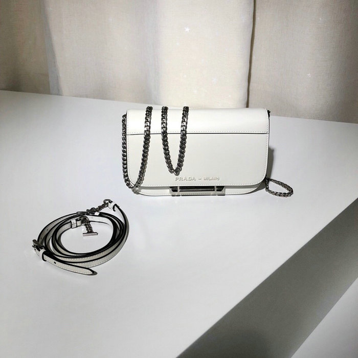 Prada Sybille Leather Bag White 1BD170