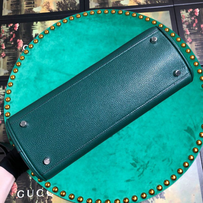 Gucci Grainy Leather Small Top Handle Bag Green 569712