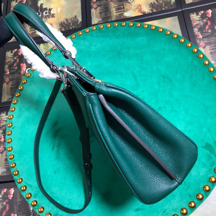 Gucci Grainy Leather Small Top Handle Bag Green 569712