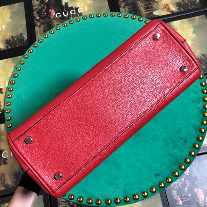 Gucci Grainy Leather Small Top Handle Bag Red 569712