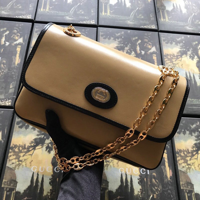 Gucci Leather Small Shoulder Bag Beige 576421