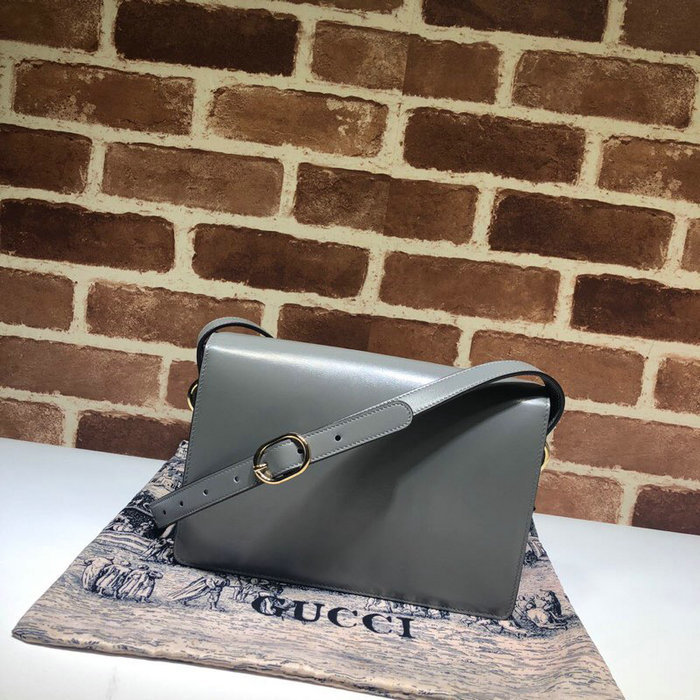 Gucci Small Leather Shoulder Bag Grey 589474