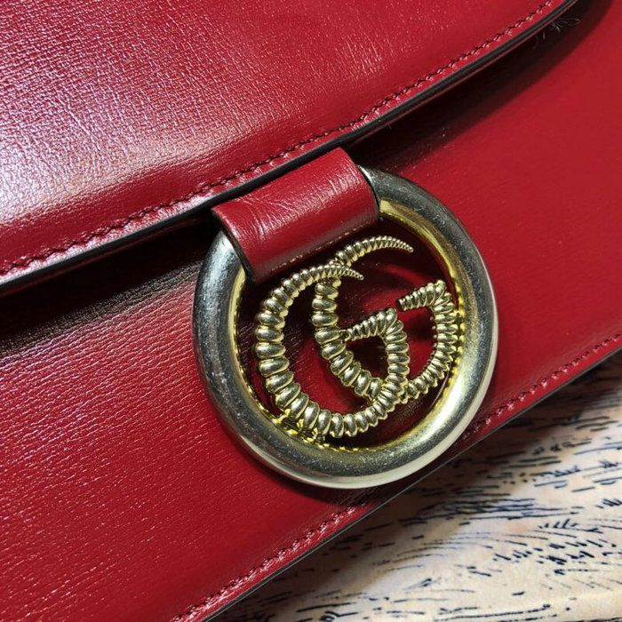 Gucci Small Leather Shoulder Bag Red 589474