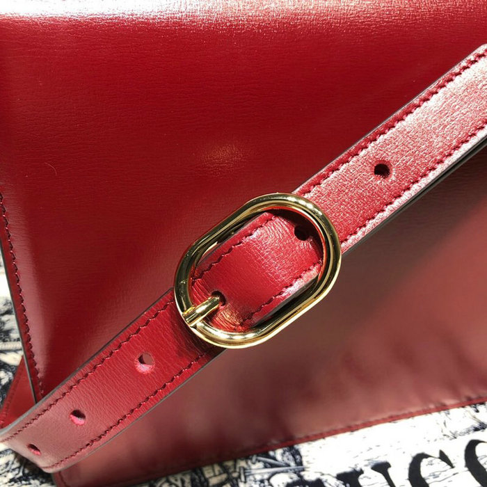 Gucci Small Leather Shoulder Bag Red 589474