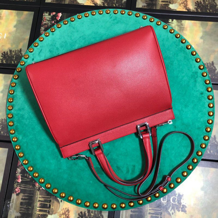 Gucci Zumi Grainy Leather Medium Top Handle Bag Red 564714