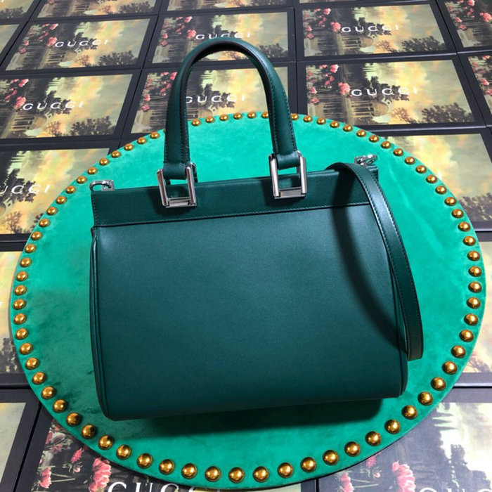 Gucci Zumi Smooth Leather Small Top Handle Bag Green 569712