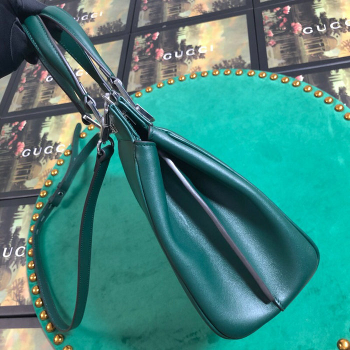 Gucci Zumi Smooth Leather Small Top Handle Bag Green 569712