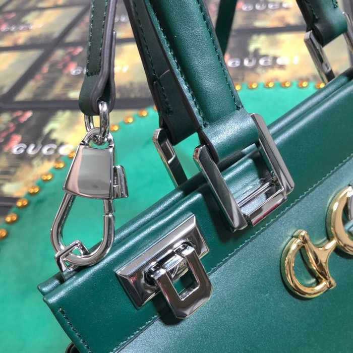 Gucci Zumi Smooth Leather Small Top Handle Bag Green 569712