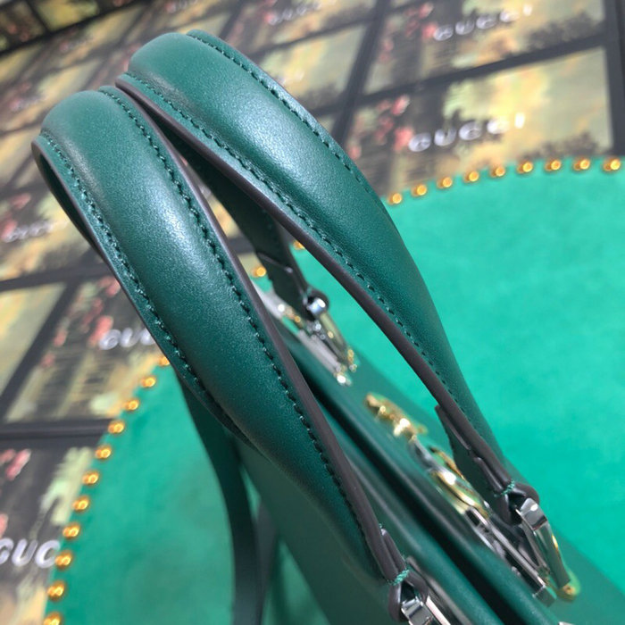 Gucci Zumi Smooth Leather Small Top Handle Bag Green 569712