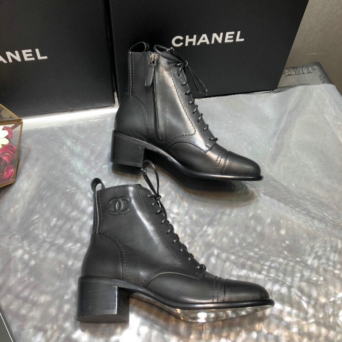 Chanel Calfskin Boots Black C10054