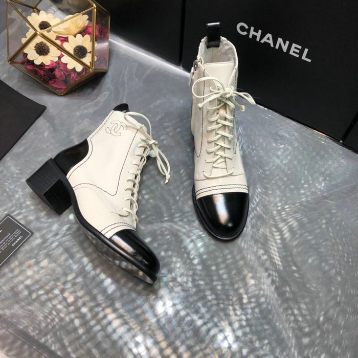 Chanel Calfskin Boots White C10054