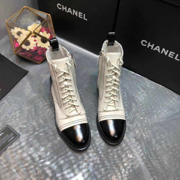 Chanel Calfskin Boots White C10054