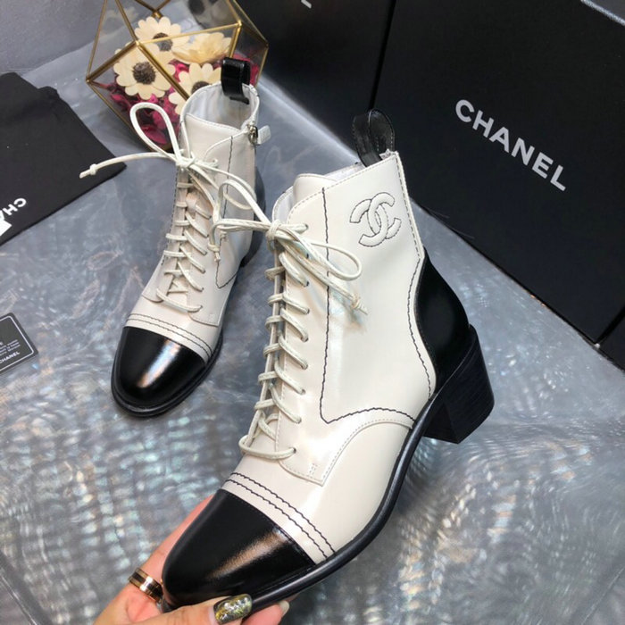 Chanel Calfskin Boots White C10054