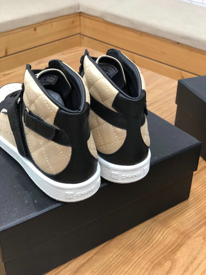 Chanel Calfskin Sneaker Black and Gold C10051