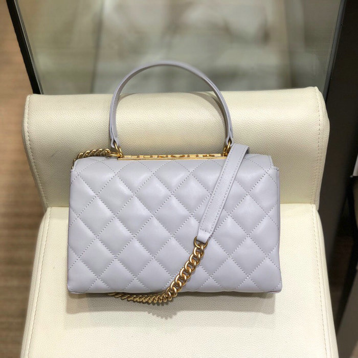 Chanel Lambskin Flap Bag with Top Handle Light Blue A10014