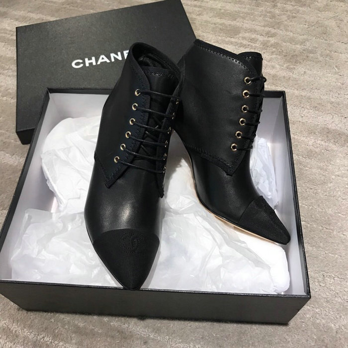 Chanel Smooth Calfskin Ankle Boots Black CS19103