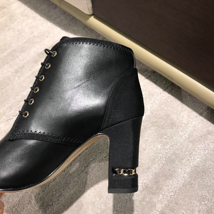 Chanel Smooth Calfskin Ankle Boots Black CS19103