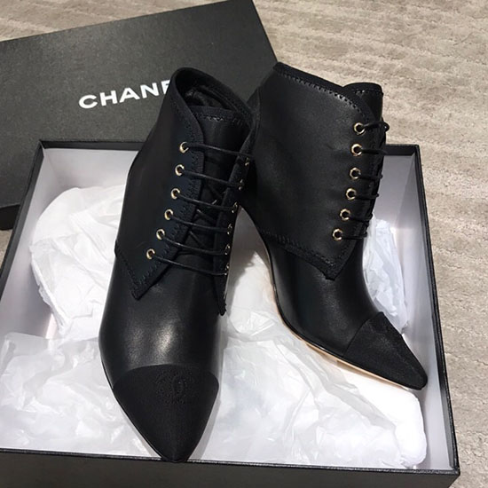 Chanel Smooth Calfskin Ankle Boots Black CS19103