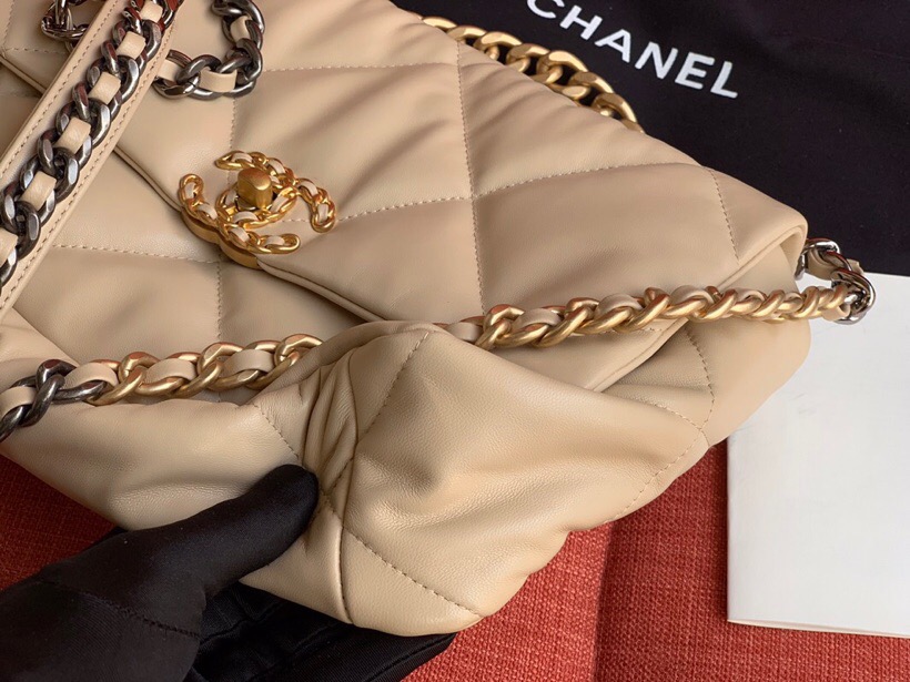 Chanel Goatskin Small Flap Bag Beige A24101