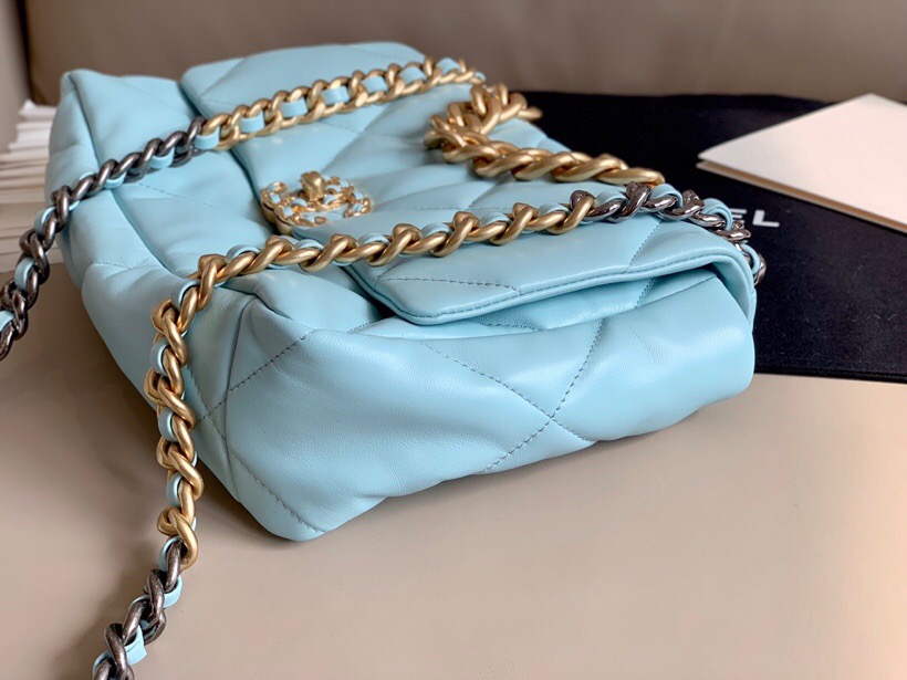 Chanel Goatskin Small Flap Bag Light Blue A24101