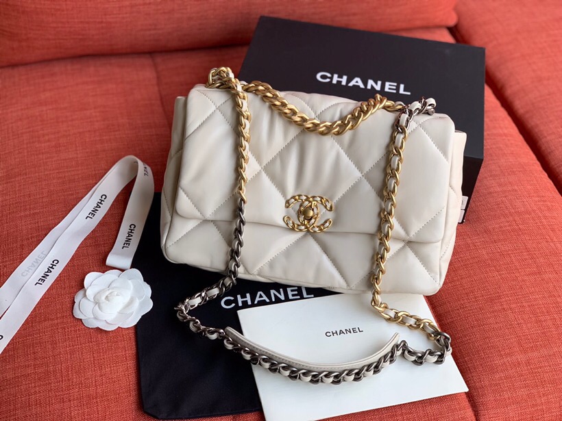 Chanel Goatskin Small Flap Bag White A24101