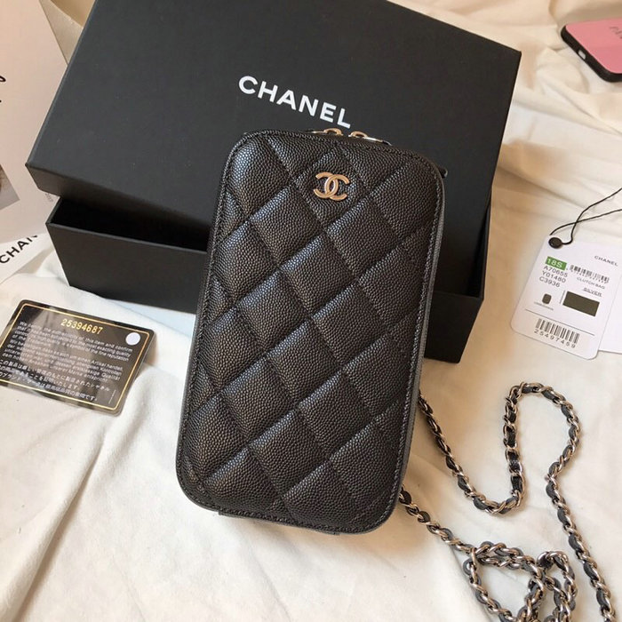 Chanel Grain Calfskin Mini Bag Black AS11011