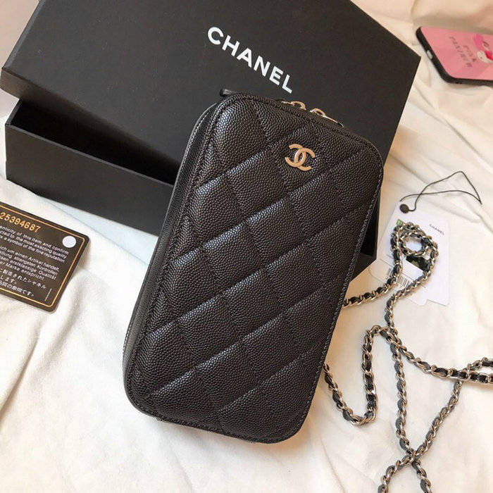 Chanel Grain Calfskin Mini Bag Black AS11011