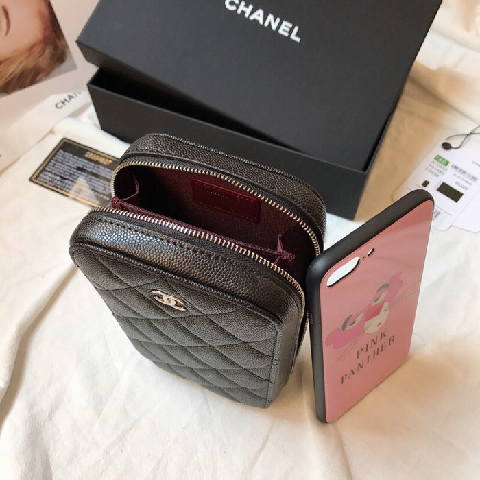 Chanel Grain Calfskin Mini Bag Black AS11011