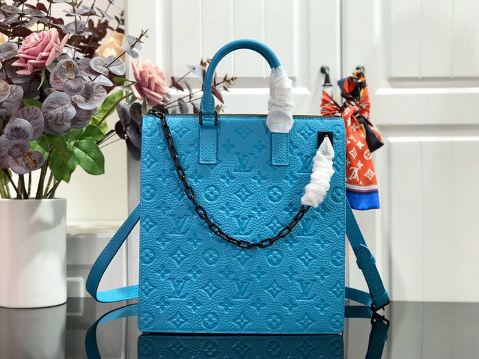 Louis Vuitton Monogram Empreinte SAC PLAT Blue M44476