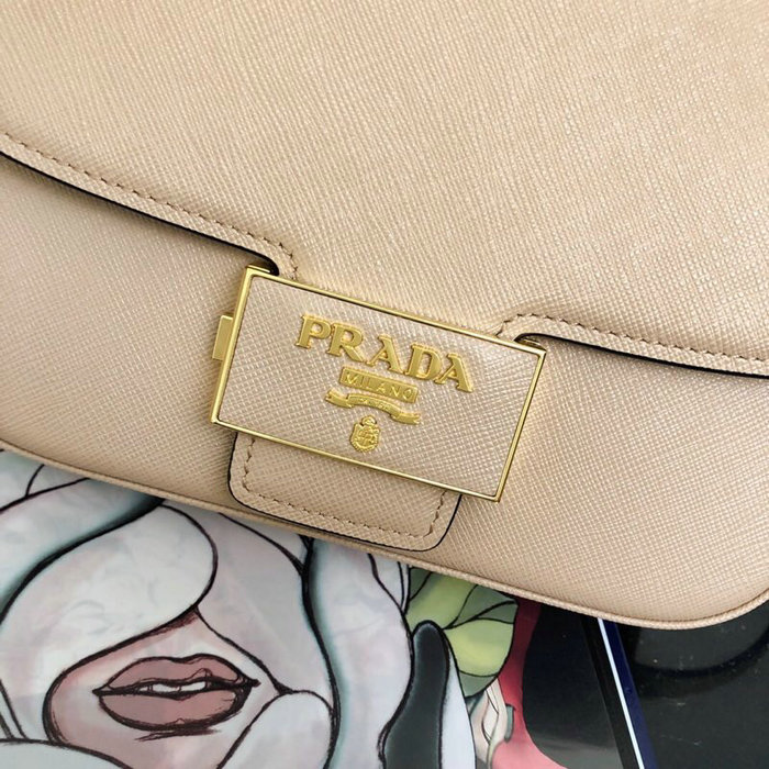 Prada Embleme Saffiano Leather Bag Beige 1BD217