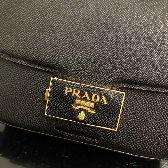 Prada Embleme Saffiano Leather Bag Black 1BD217