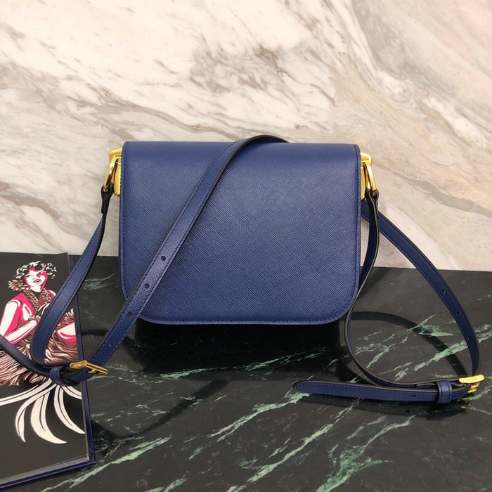 Prada Embleme Saffiano Leather Bag Blue 1BD217