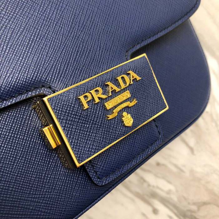 Prada Embleme Saffiano Leather Bag Blue 1BD217