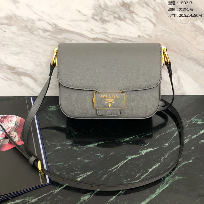 Prada Embleme Saffiano Leather Bag Grey 1BD217