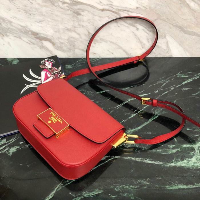 Prada Embleme Saffiano Leather Bag Red 1BD217