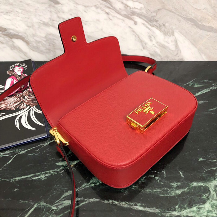 Prada Embleme Saffiano Leather Bag Red 1BD217