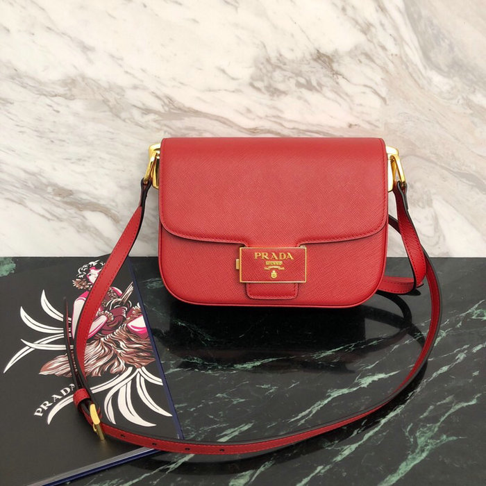 Prada Embleme Saffiano Leather Bag Red 1BD217