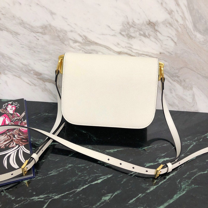 Prada Embleme Saffiano Leather Bag White 1BD217