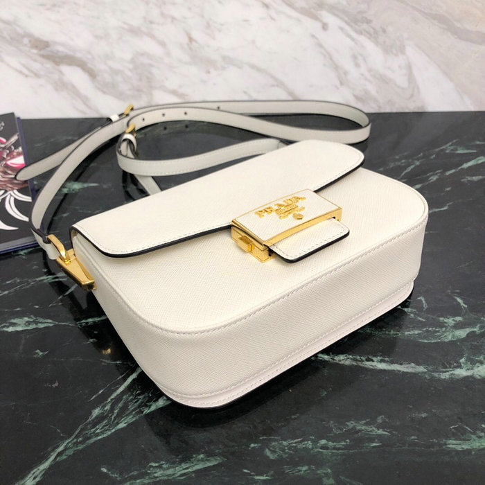 Prada Embleme Saffiano Leather Bag White 1BD217