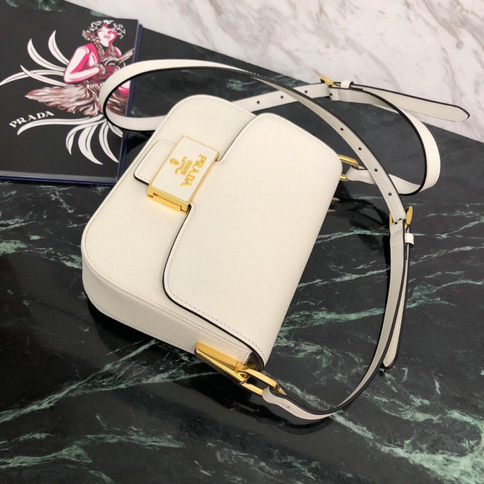 Prada Embleme Saffiano Leather Bag White 1BD217